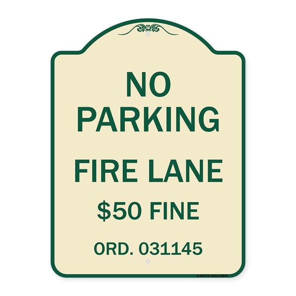 Signmission Missouri No Parking Fire Lane $50 Fine Heavy-Gauge Aluminum Sign, 24" x 18", TG-1824-23874 A-DES-TG-1824-23874 - main